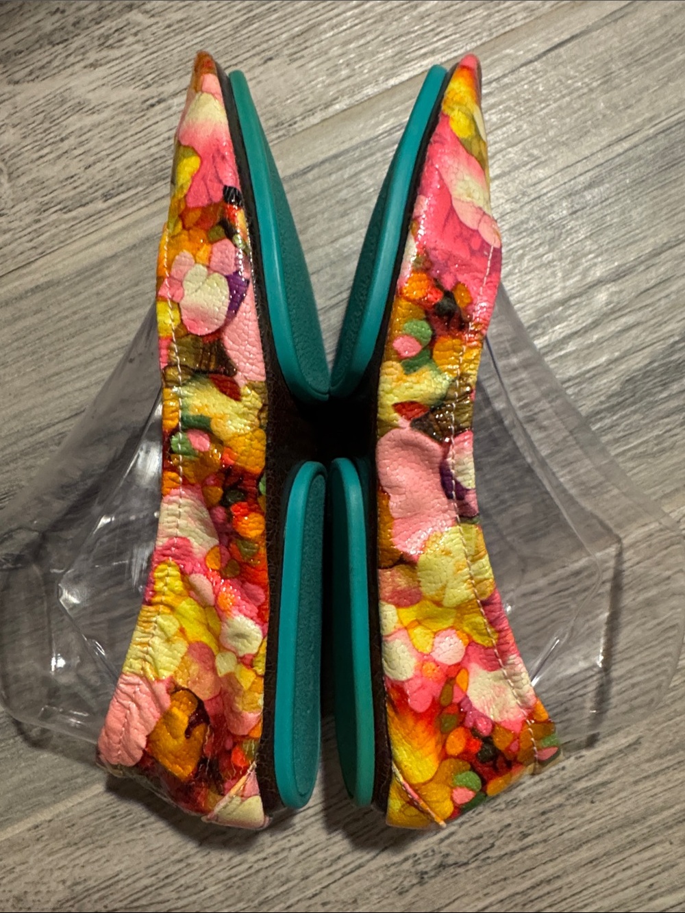 Tieks Aquarella Floral Ballet Flats in Pink, Yellow & Orange - Picture 4 of 14